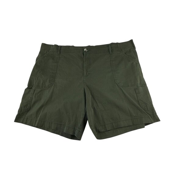Lee Women's Relaxed Fit Mid Rise Cargo Shorts Olive Green Outdoor Hiking - Picture 1 of 10